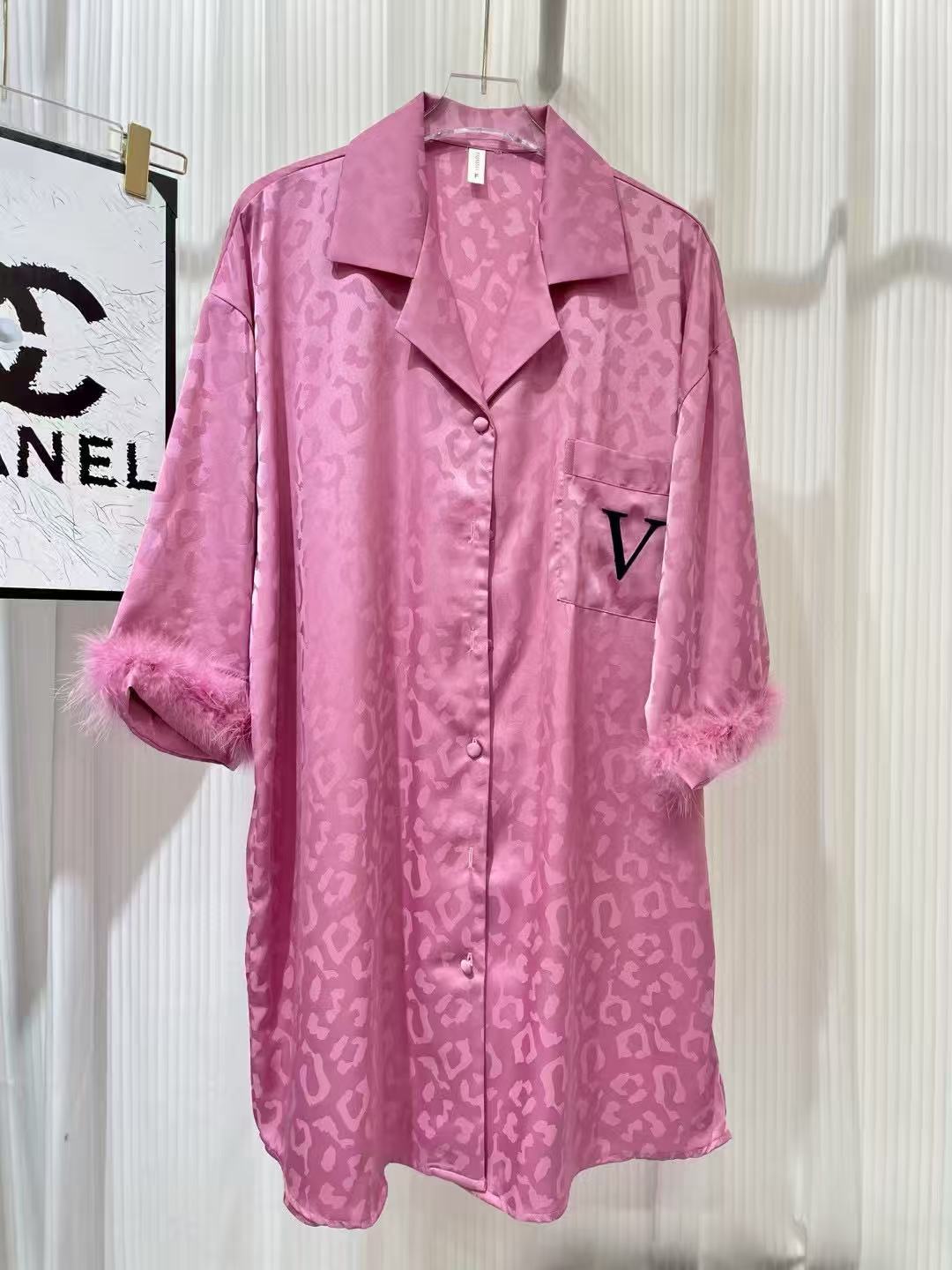 short pink dressing gown Pretty Blossom Pink Fluffy Short Dressing Gown