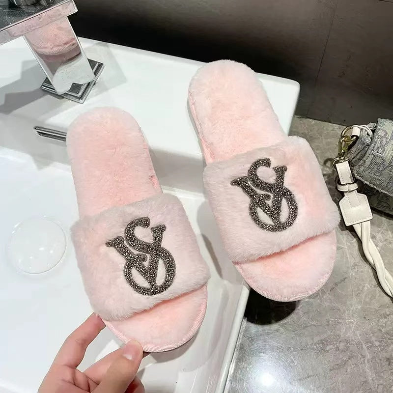 Victoria’s Secret Blush Crystal Cozy Slippers