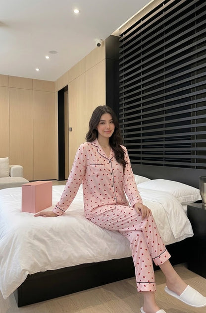Victoria's Secret Pink Hearts Satin Set