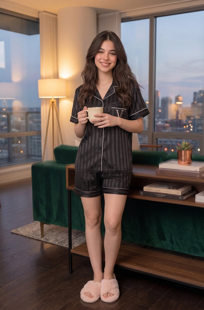 Victoria’s Midnight Stripe Short Set
