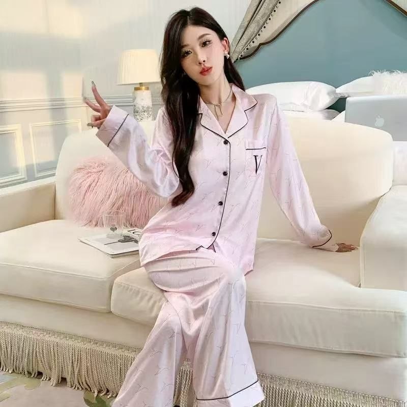 Victoria V-Monogram Satin Set
