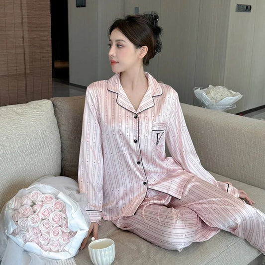 Blush Pink Satin Pajama Set